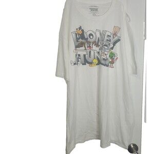 Looney Tunes 2XL shirt pullover top men sheer white bugs bunny daffy tweety
